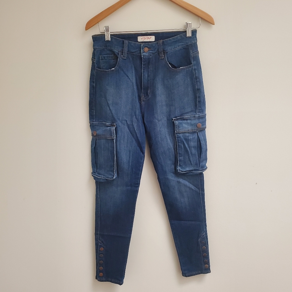 Vibrant M.i.uWomenBlue Denim Cargo Jeans Size 29